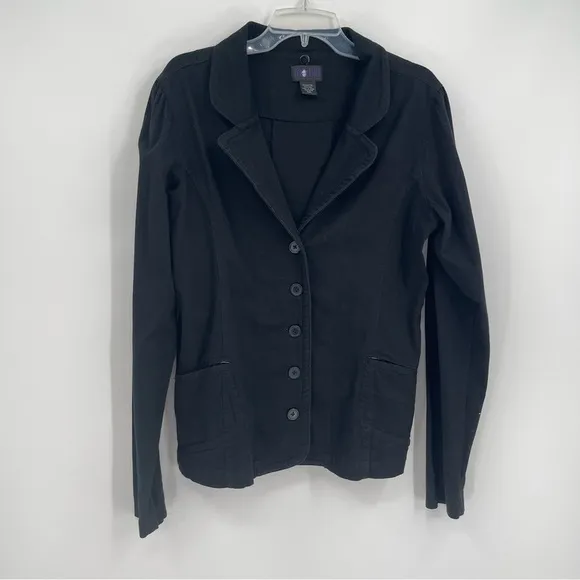 Morbid Threads Women’s Black Button-Up Blazer Size XXL (2X) Cotton 5 Button