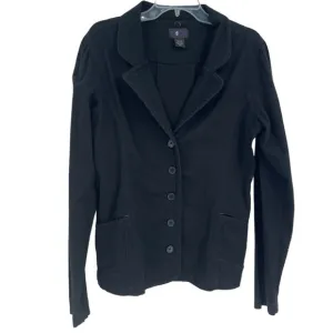 Morbid Threads Women’s Black Button-Up Blazer Size XXL (2X) Cotton 5 Button