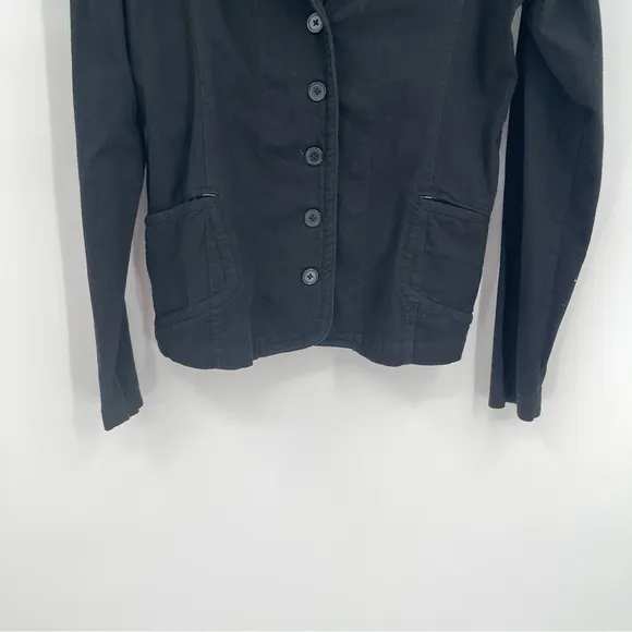 Morbid Threads Women’s Black Button-Up Blazer Size XXL (2X) Cotton 5 Button