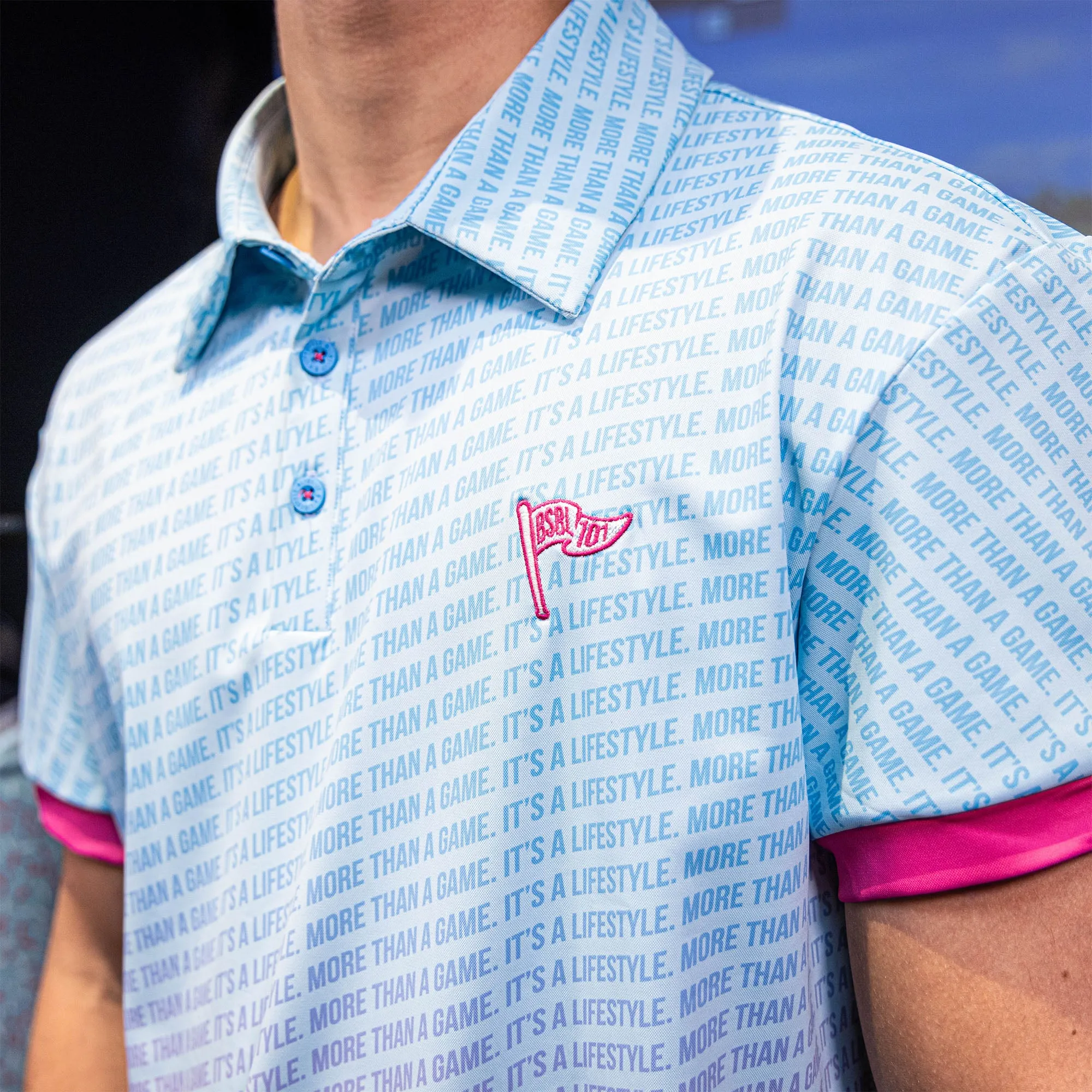 More Than a Game Gradient Youth Polo - Cotton Candy Blue