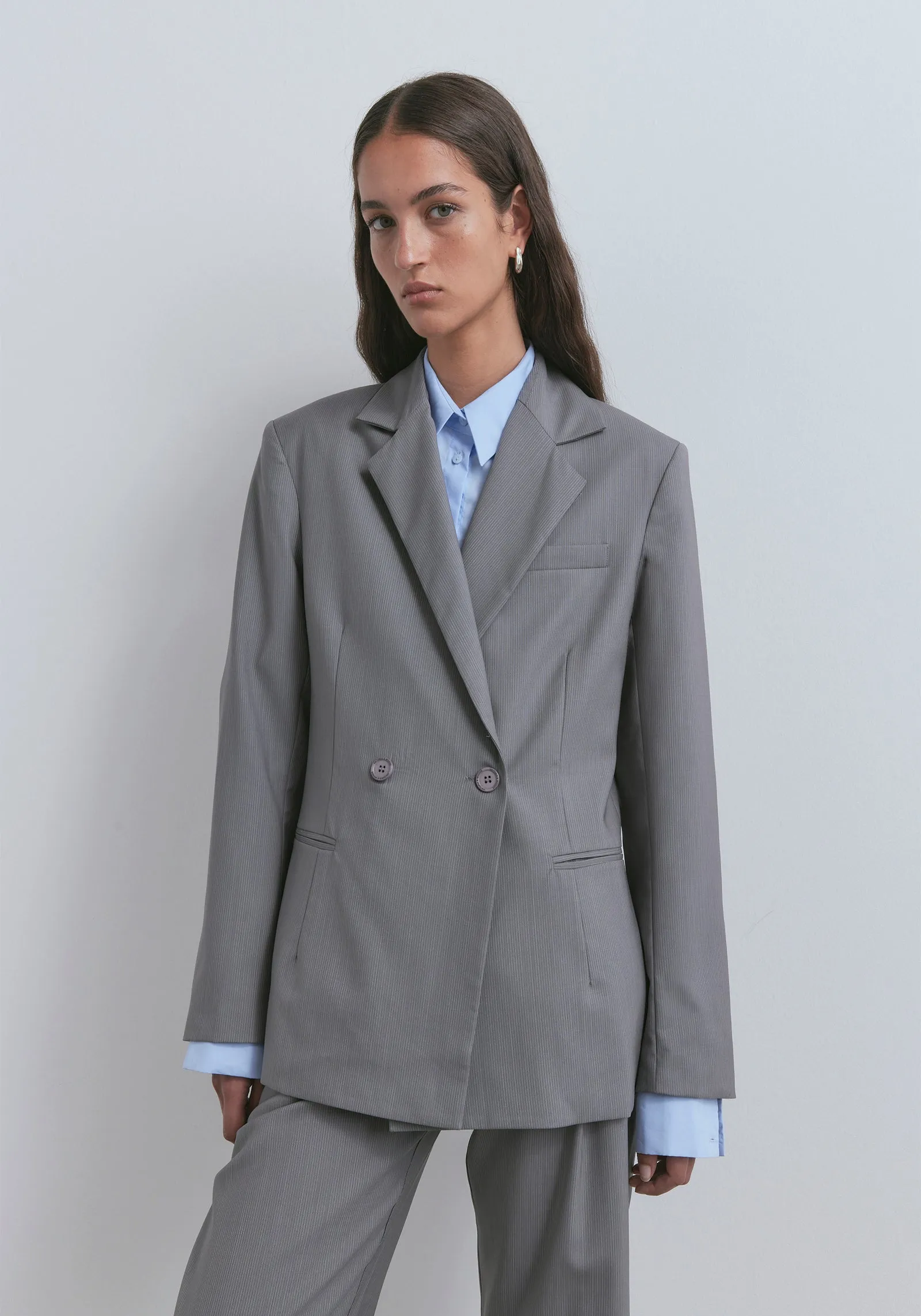 Morningstar Wool Blazer - Cambridge Stripe