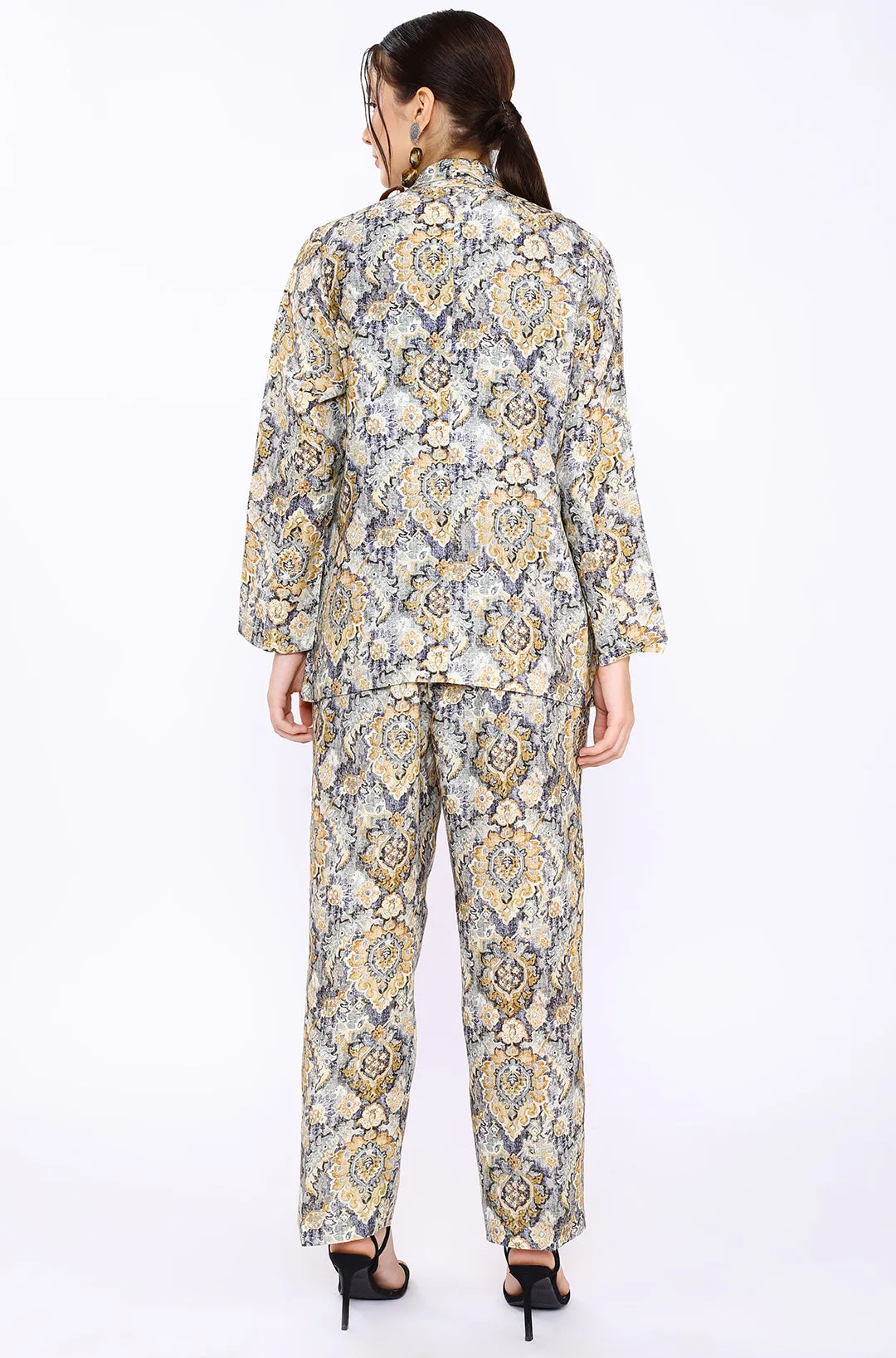 Morroco Print Blazer Set