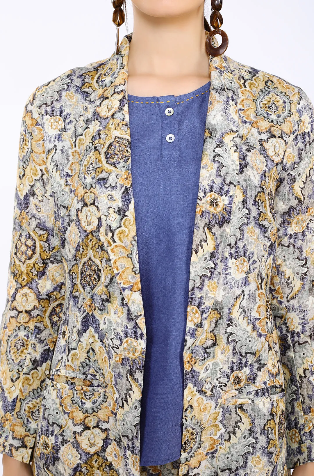 Morroco Print Blazer Set