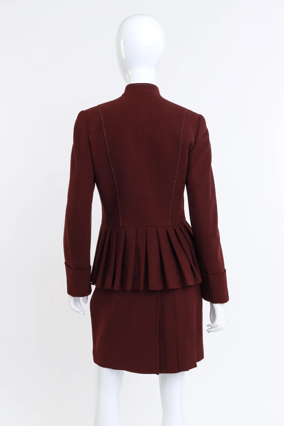 Mulberry Stitch & Pleats Wool Skirt Set