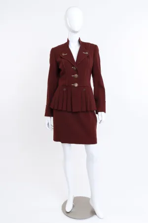 Mulberry Stitch & Pleats Wool Skirt Set