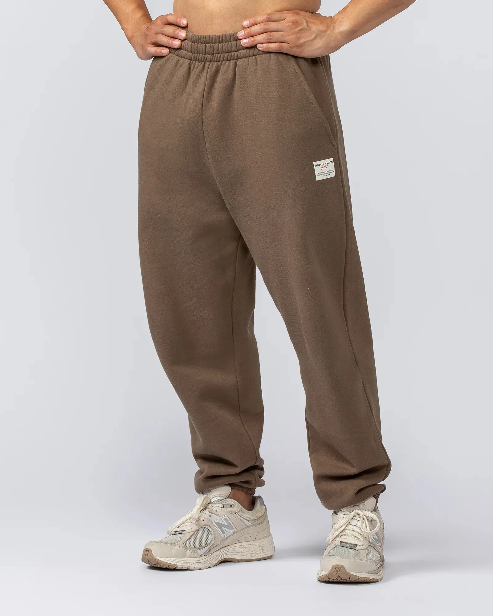 Muscle Nation | Lee Lem Track Pants - Washed Hazelnut