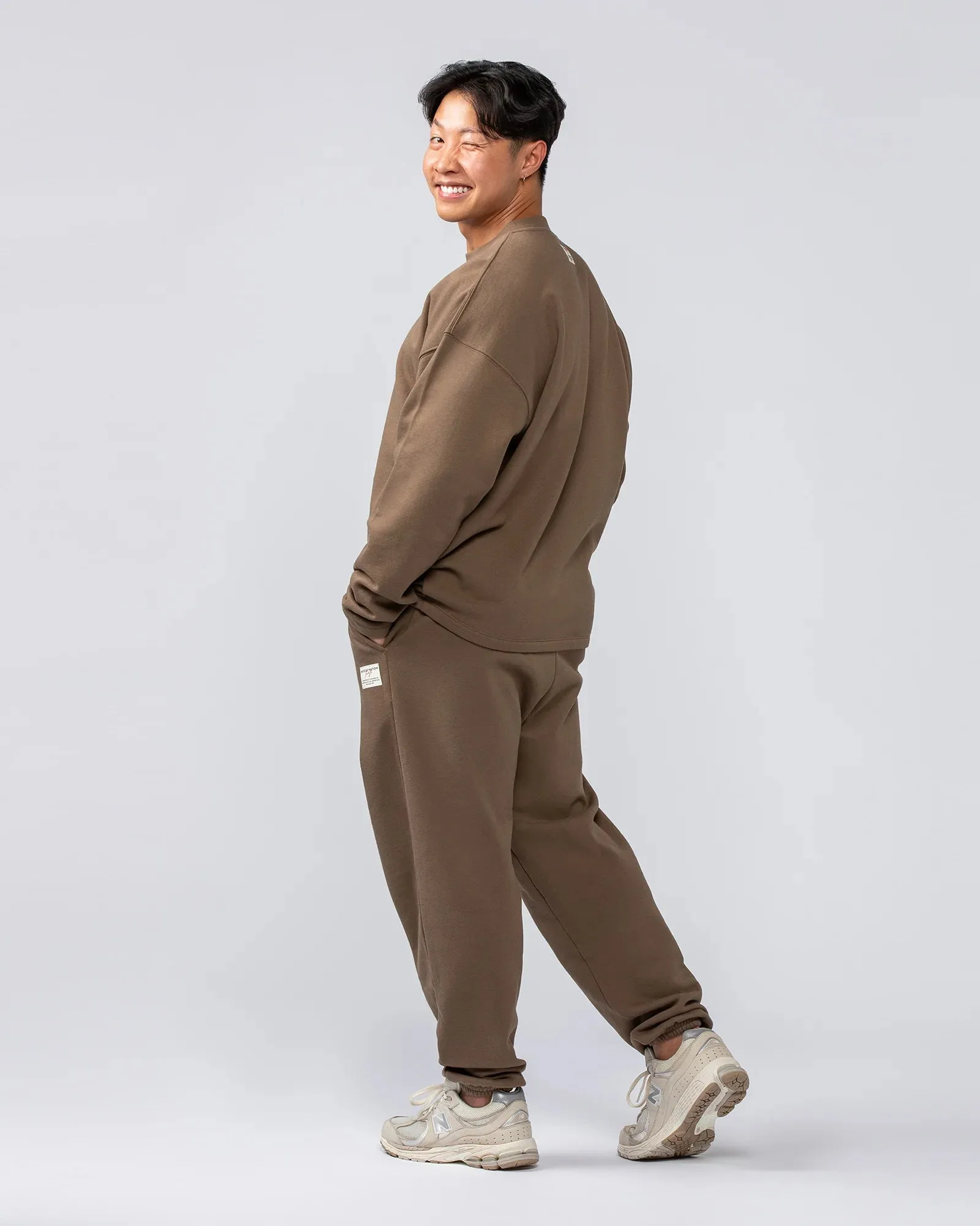 Muscle Nation | Lee Lem Track Pants - Washed Hazelnut