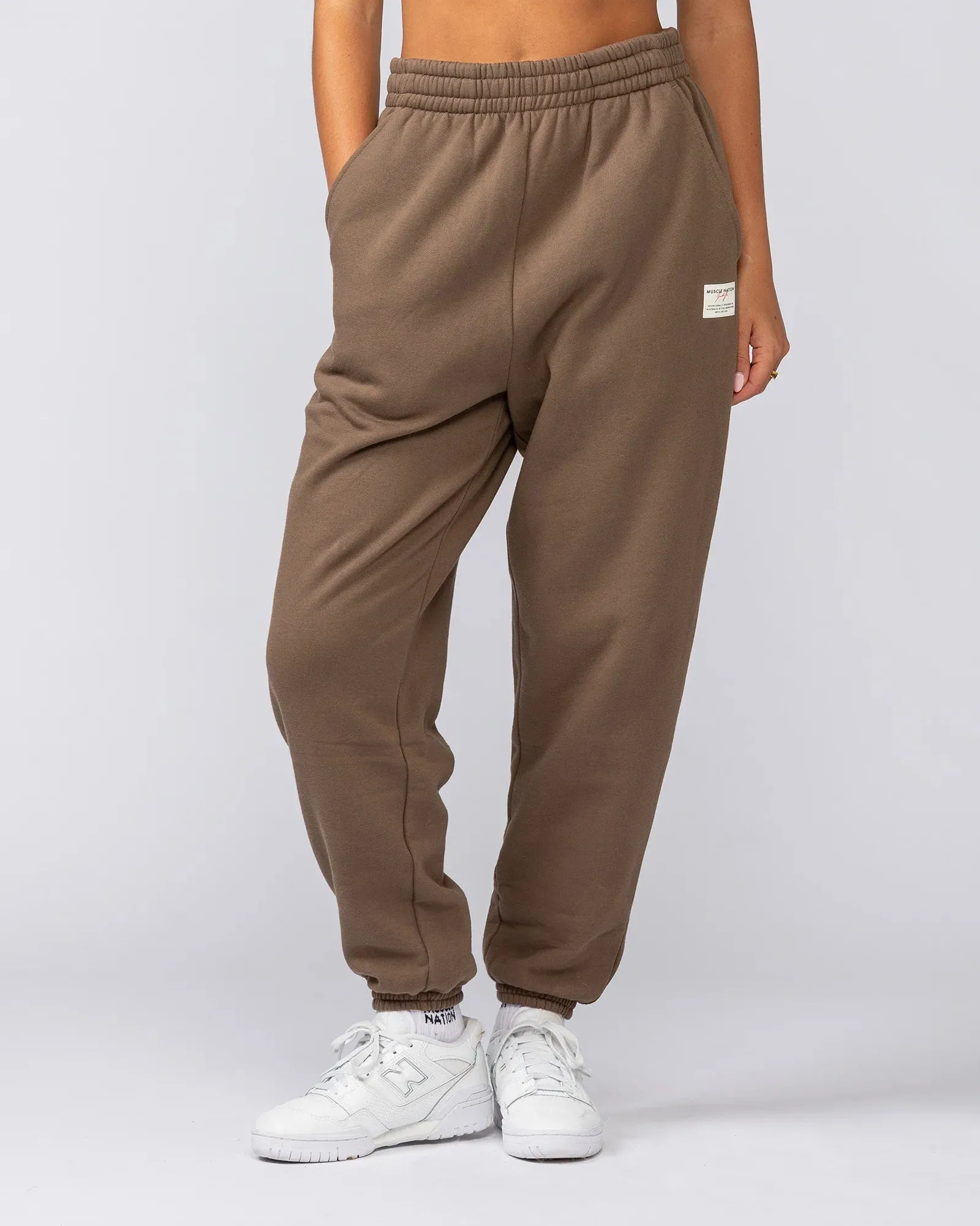 Muscle Nation | Lee Lem Track Pants - Washed Hazelnut