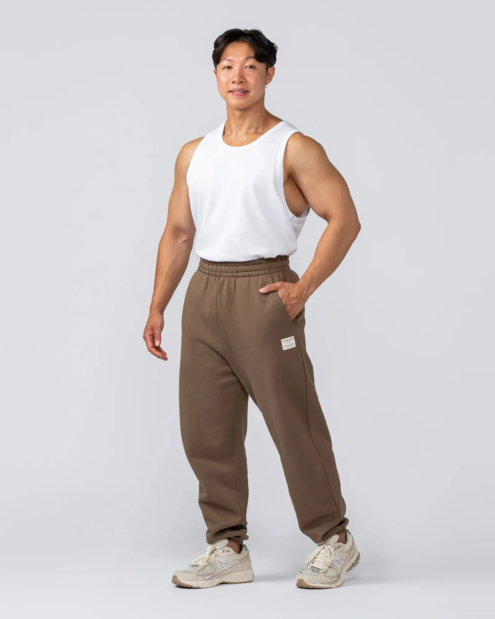 Muscle Nation | Lee Lem Track Pants - Washed Hazelnut