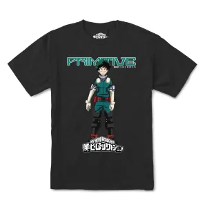 MY HERO ACADEMIA X PRIMITIVE IZUKU MIDORIYA WASHED BLACK T-SHIRT