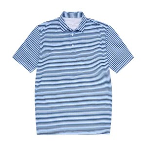Navy Blue, Light Blue & White Stripe Polo