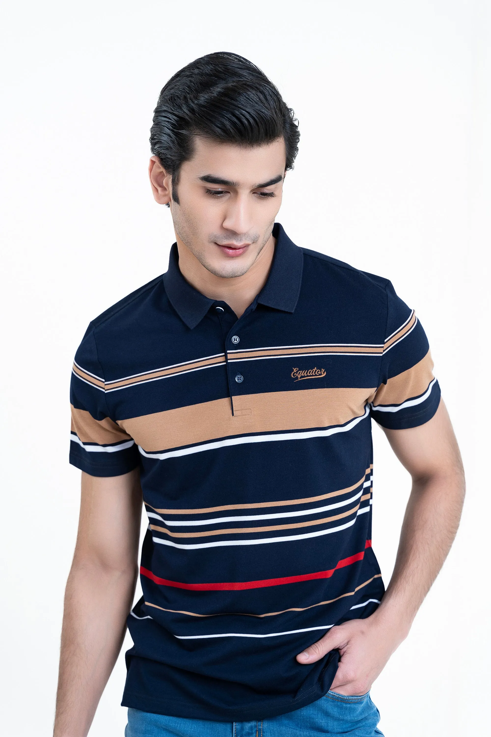 Navy Collar T-Shirt