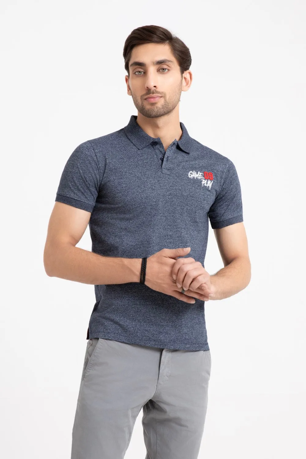 Navy Collar T-Shirt