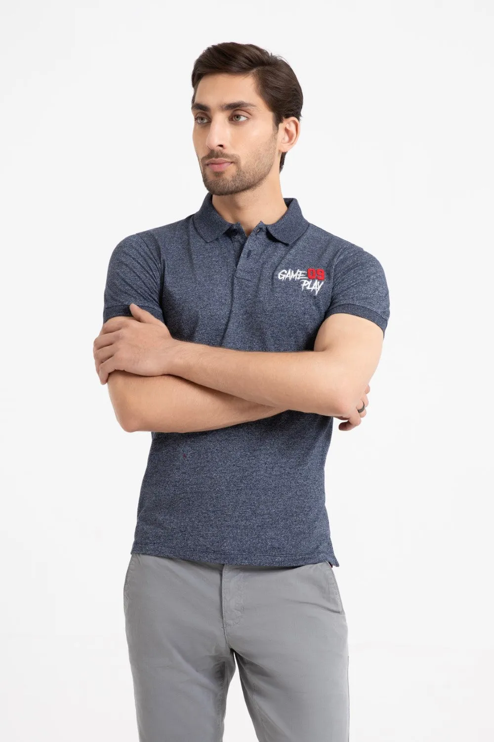 Navy Collar T-Shirt