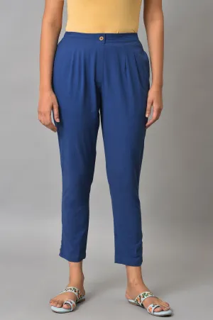 Navy Straight Fit Trouser Pants