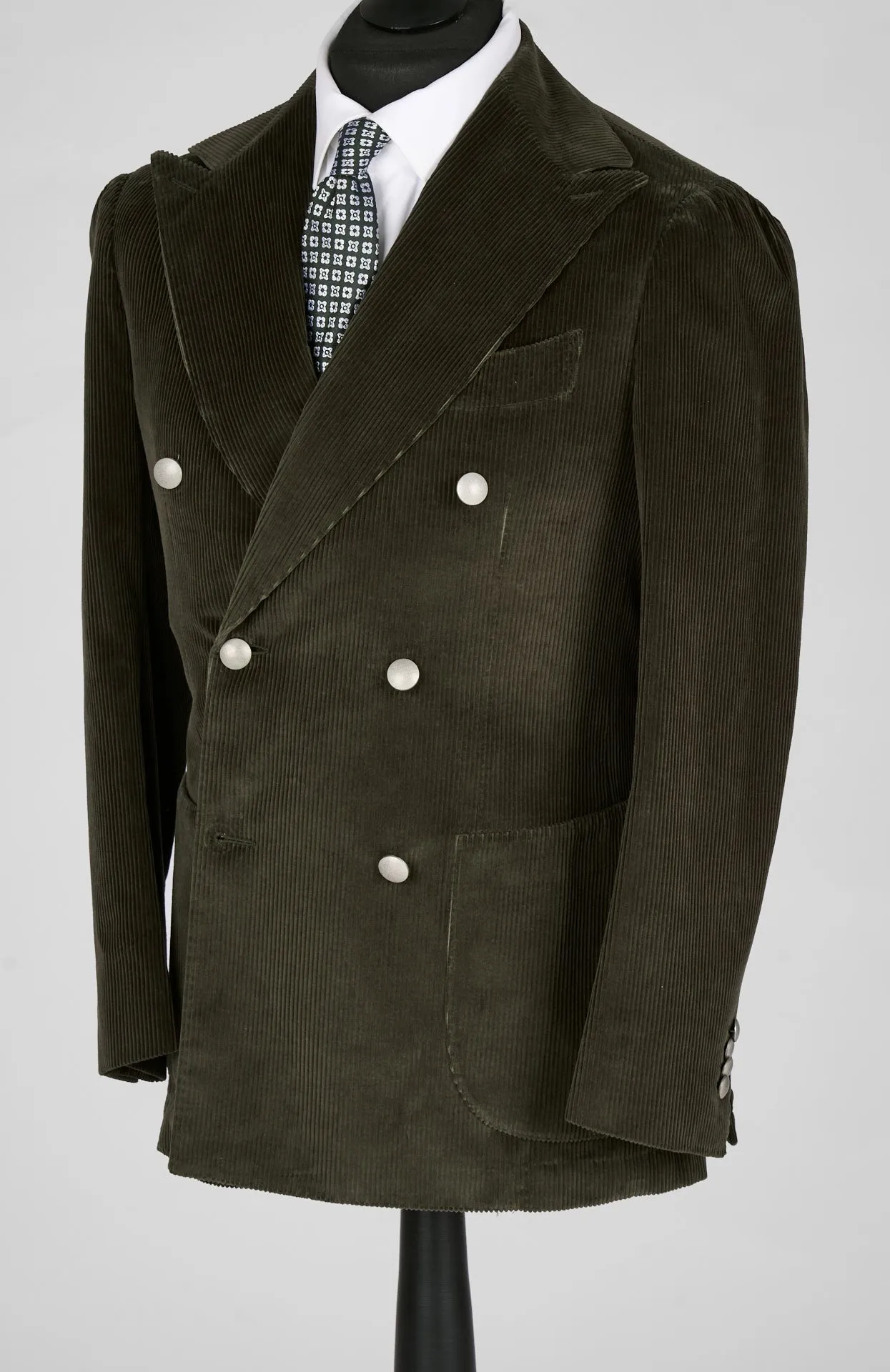 New Suitsupply Havana Dark Green Pure Cotton Corduroy Blazer - Size  38S
