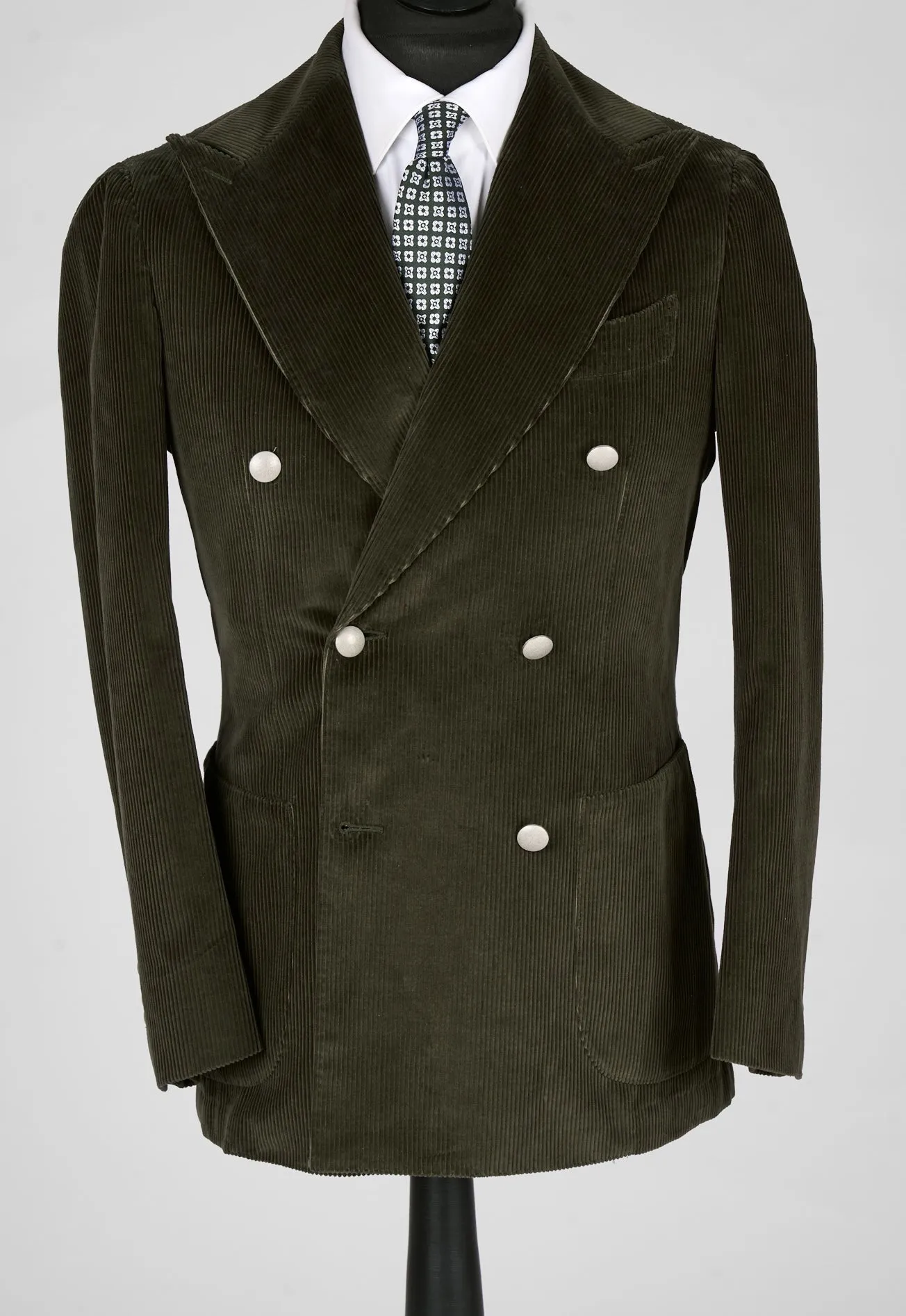 New Suitsupply Havana Dark Green Pure Cotton Corduroy Blazer - Size  38S