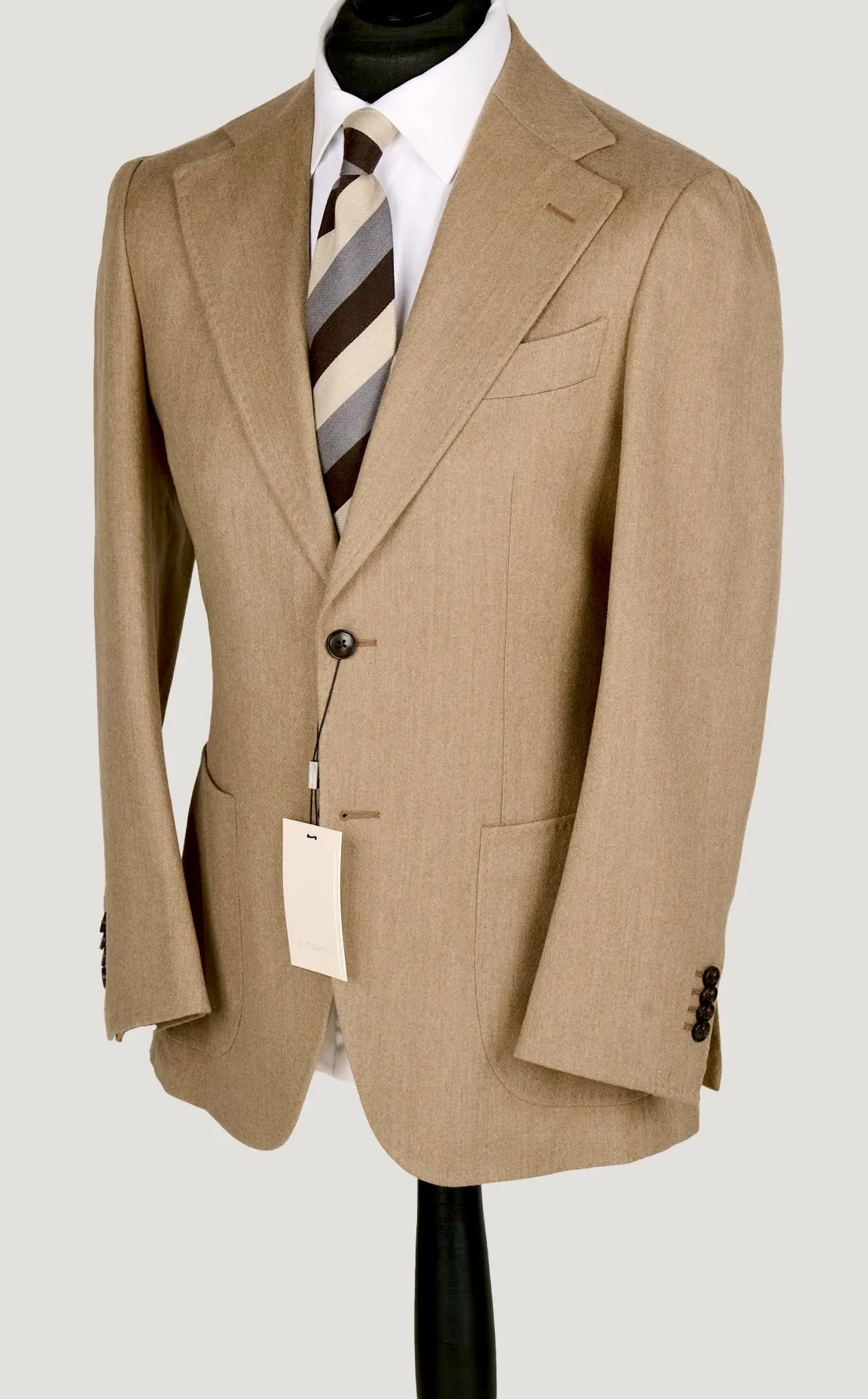 New Suitsupply Havana Light Brown Wool and Cashmere Wide Lapel Blazer - Size 38R
