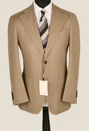 New Suitsupply Havana Light Brown Wool and Cashmere Wide Lapel Blazer - Size 38R