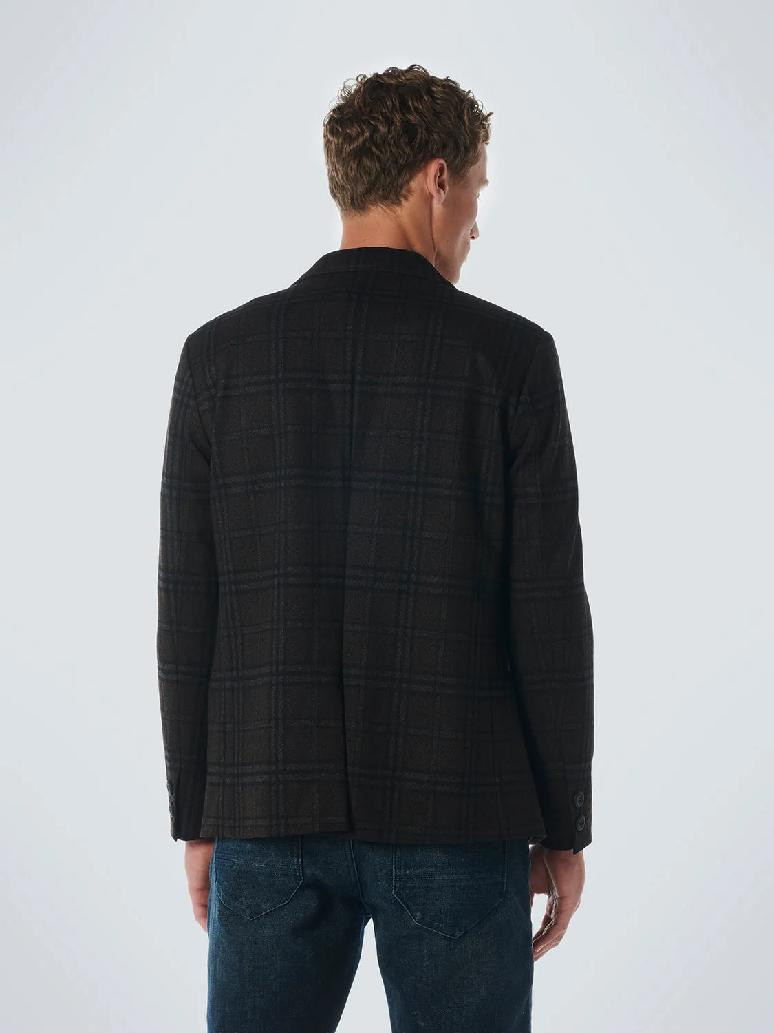 NO EXCESS JERSEY STRETCH CHECK BLAZER 21910906