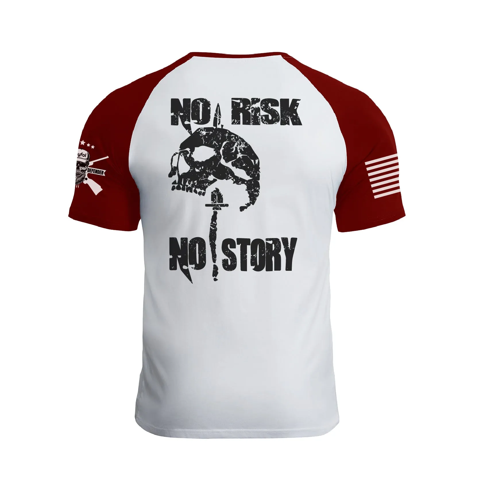 NO RISK NO STORY RAGLAN GRAPHIC TEE