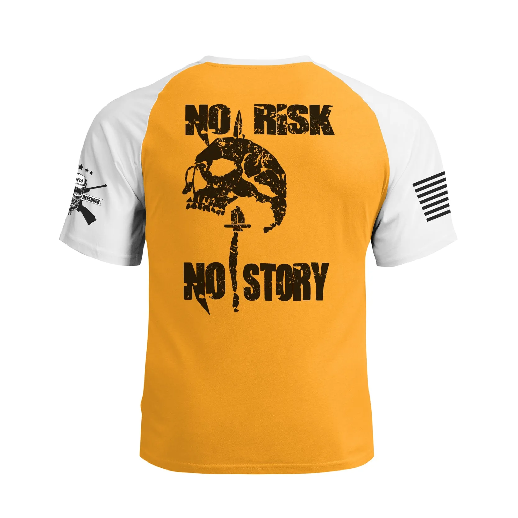 NO RISK NO STORY RAGLAN GRAPHIC TEE