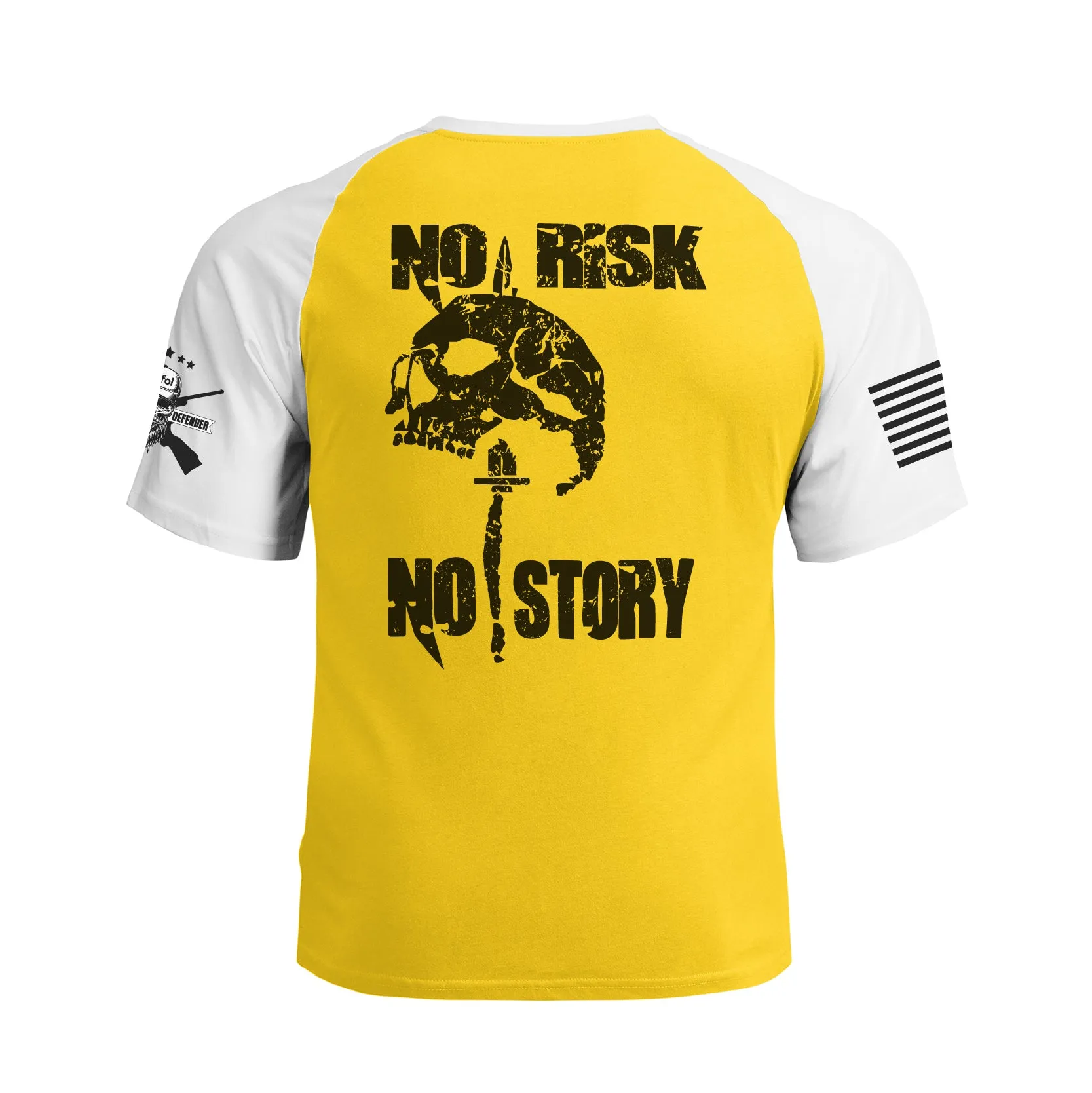 NO RISK NO STORY RAGLAN GRAPHIC TEE