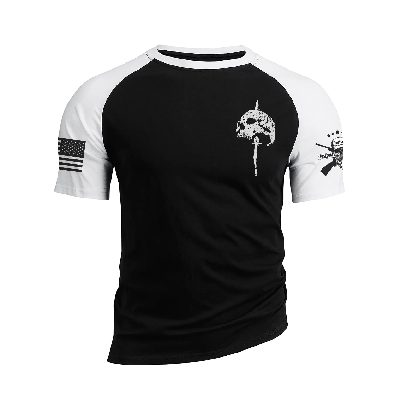 NO RISK NO STORY RAGLAN GRAPHIC TEE