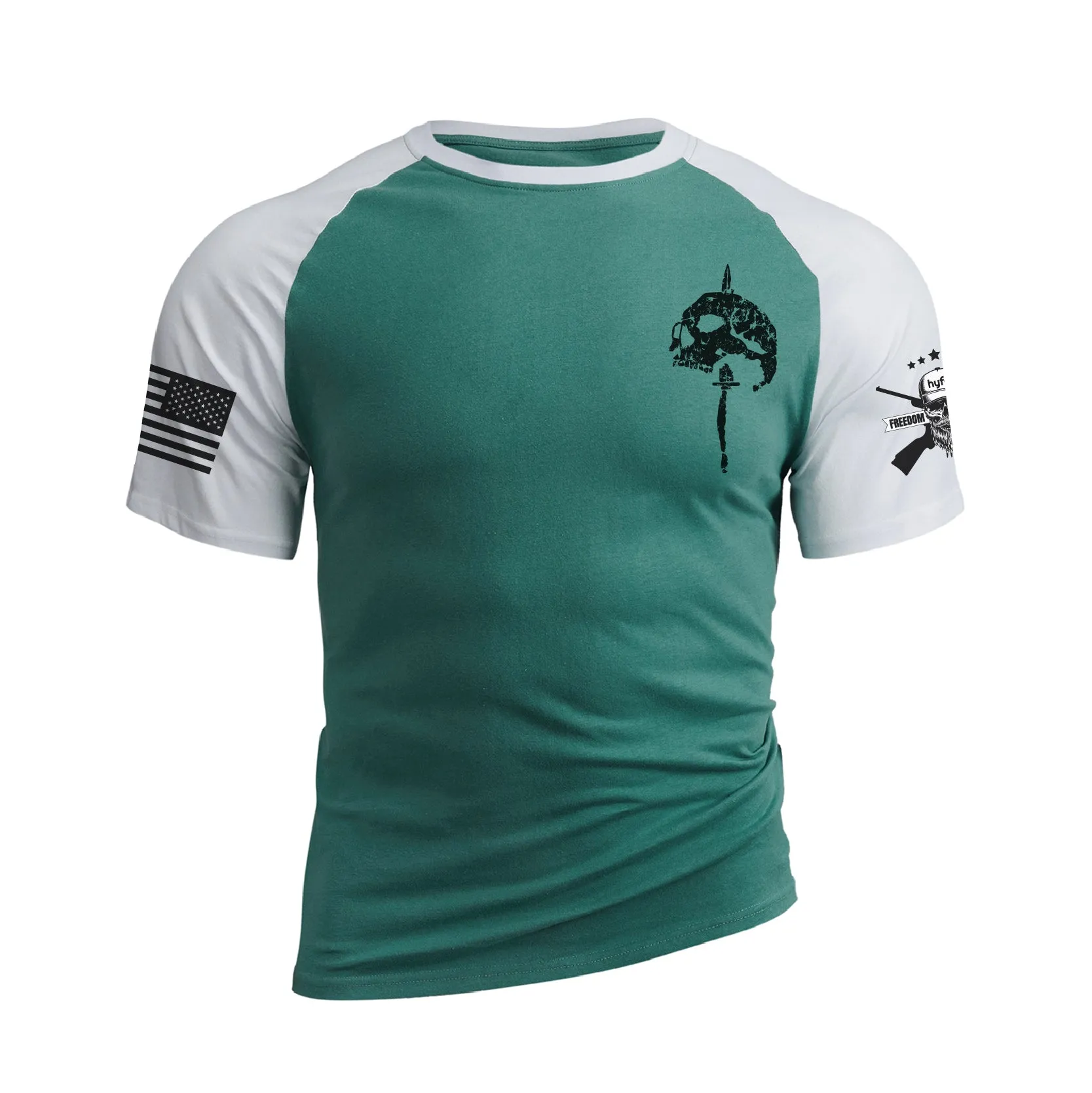 NO RISK NO STORY RAGLAN GRAPHIC TEE