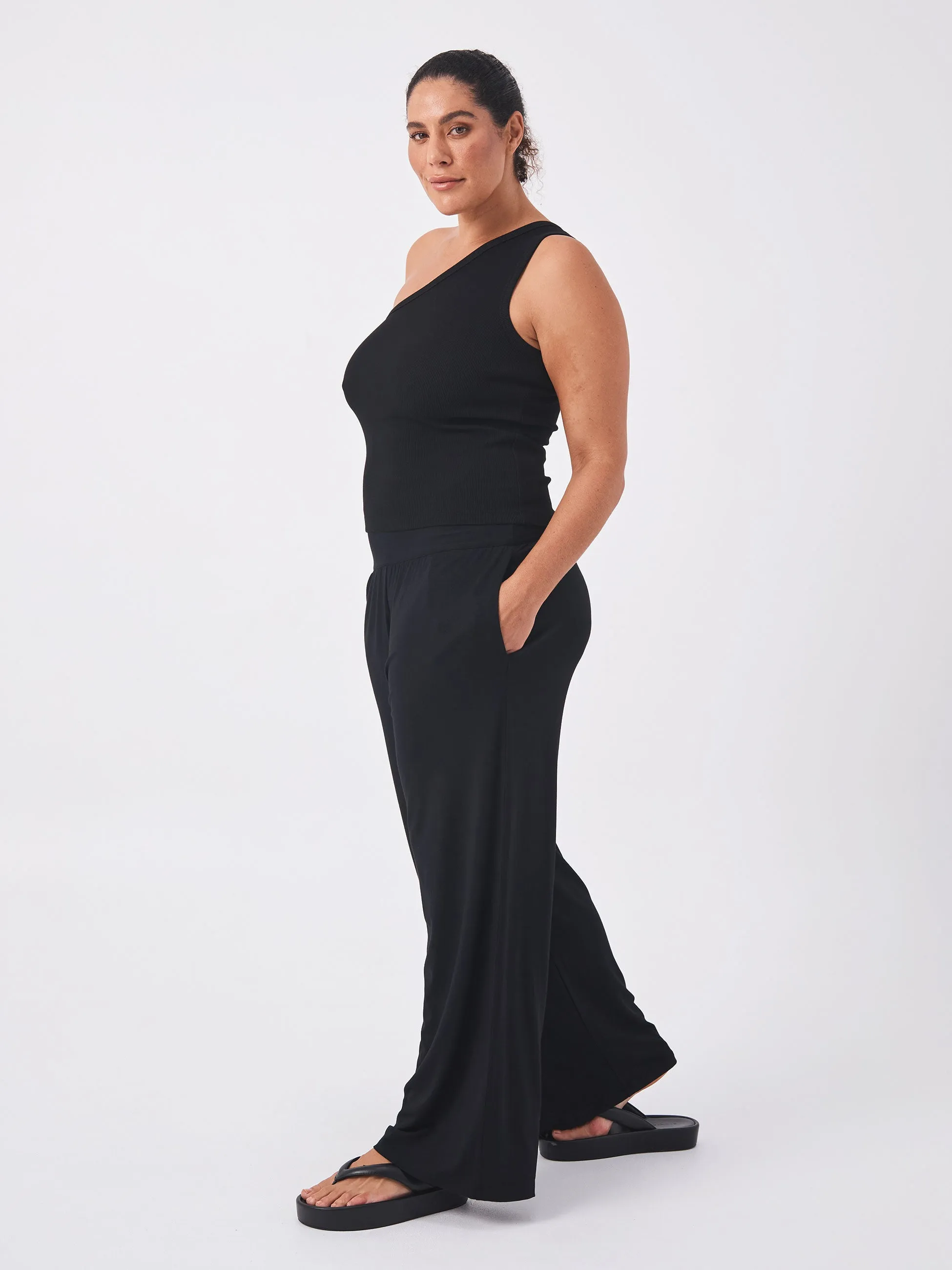 Nomad Modal Wide Leg Pant - Black