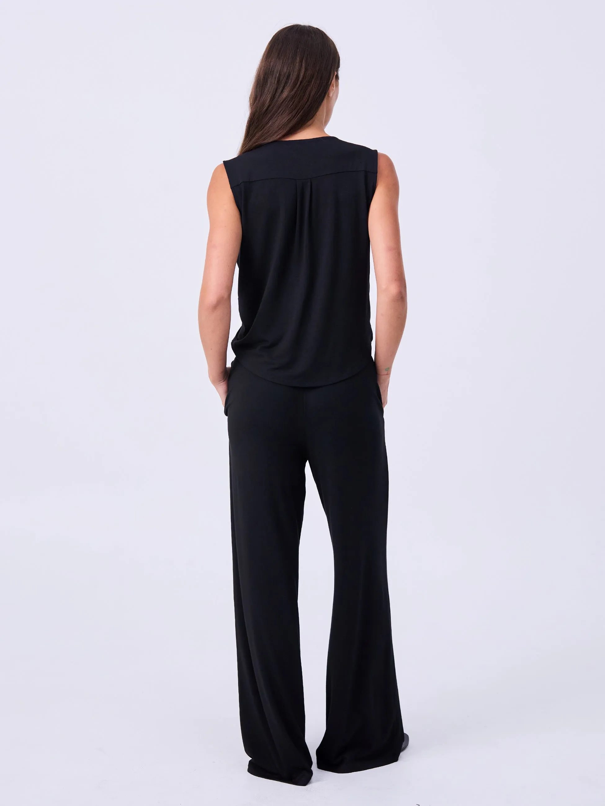 Nomad Modal Wide Leg Pant - Black