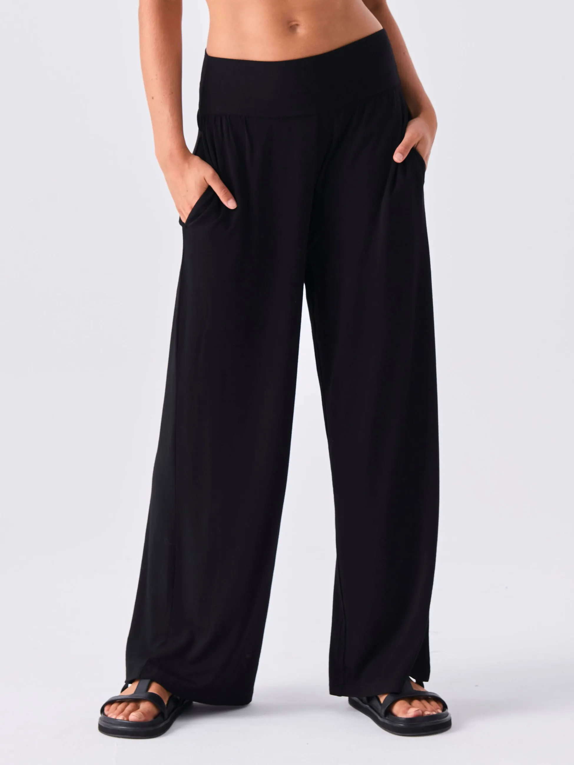 Nomad Modal Wide Leg Pant - Black