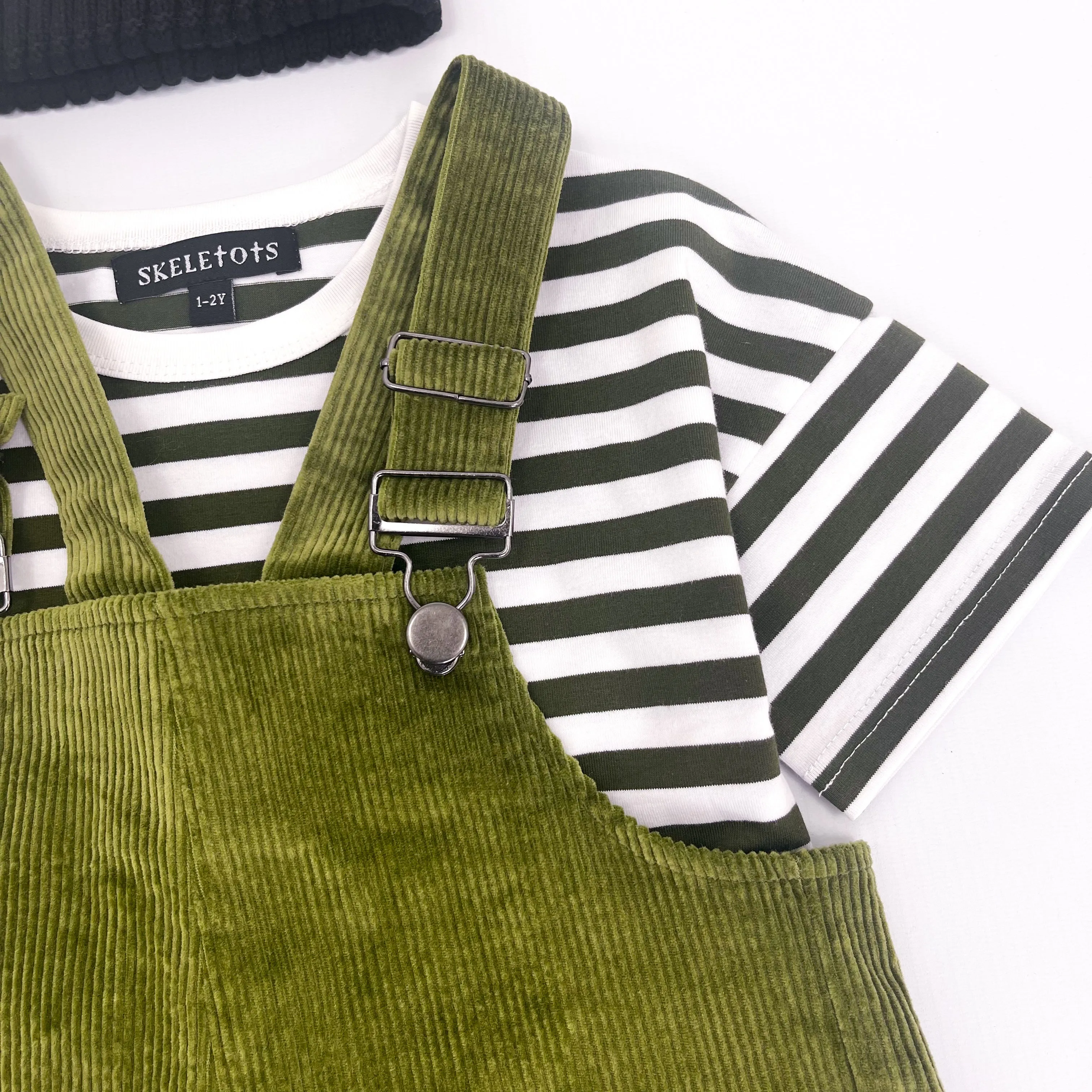 NOT SO BASIC OLIVE GREEN STRIPE TEE