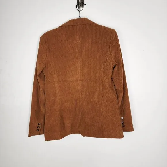NWT Anthropologie Autres Filles Corduroy Blazer Cognac Brown Small