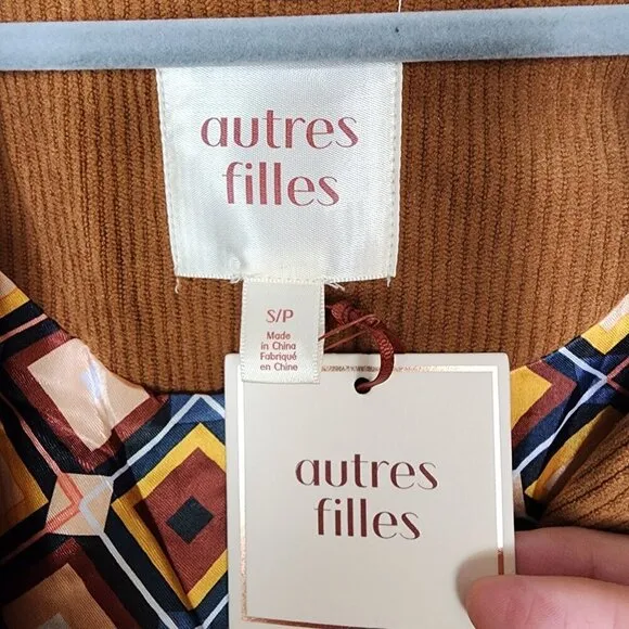 NWT Anthropologie Autres Filles Corduroy Blazer Cognac Brown Small