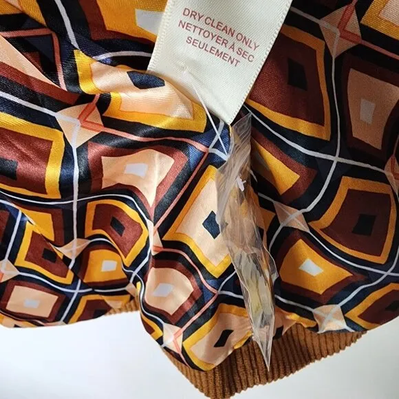NWT Anthropologie Autres Filles Corduroy Blazer Cognac Brown Small
