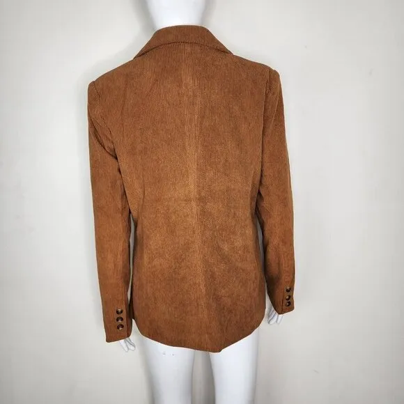 NWT Anthropologie Autres Filles Corduroy Blazer Cognac Brown Small