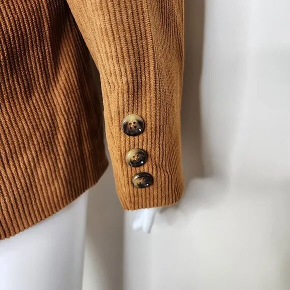 NWT Anthropologie Autres Filles Corduroy Blazer Cognac Brown Small