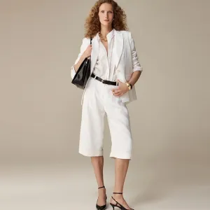 NWT - J. Crew - Long Pleated Trouser Short in Drapey Viscose - White