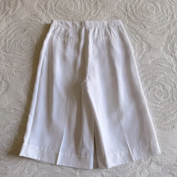 NWT - J. Crew - Long Pleated Trouser Short in Drapey Viscose - White