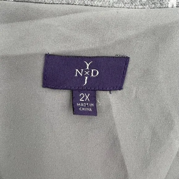 NYDJ Window Pane Topper Sweater Blazer Heather Gray