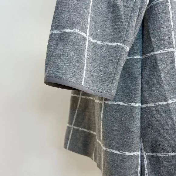 NYDJ Window Pane Topper Sweater Blazer Heather Gray