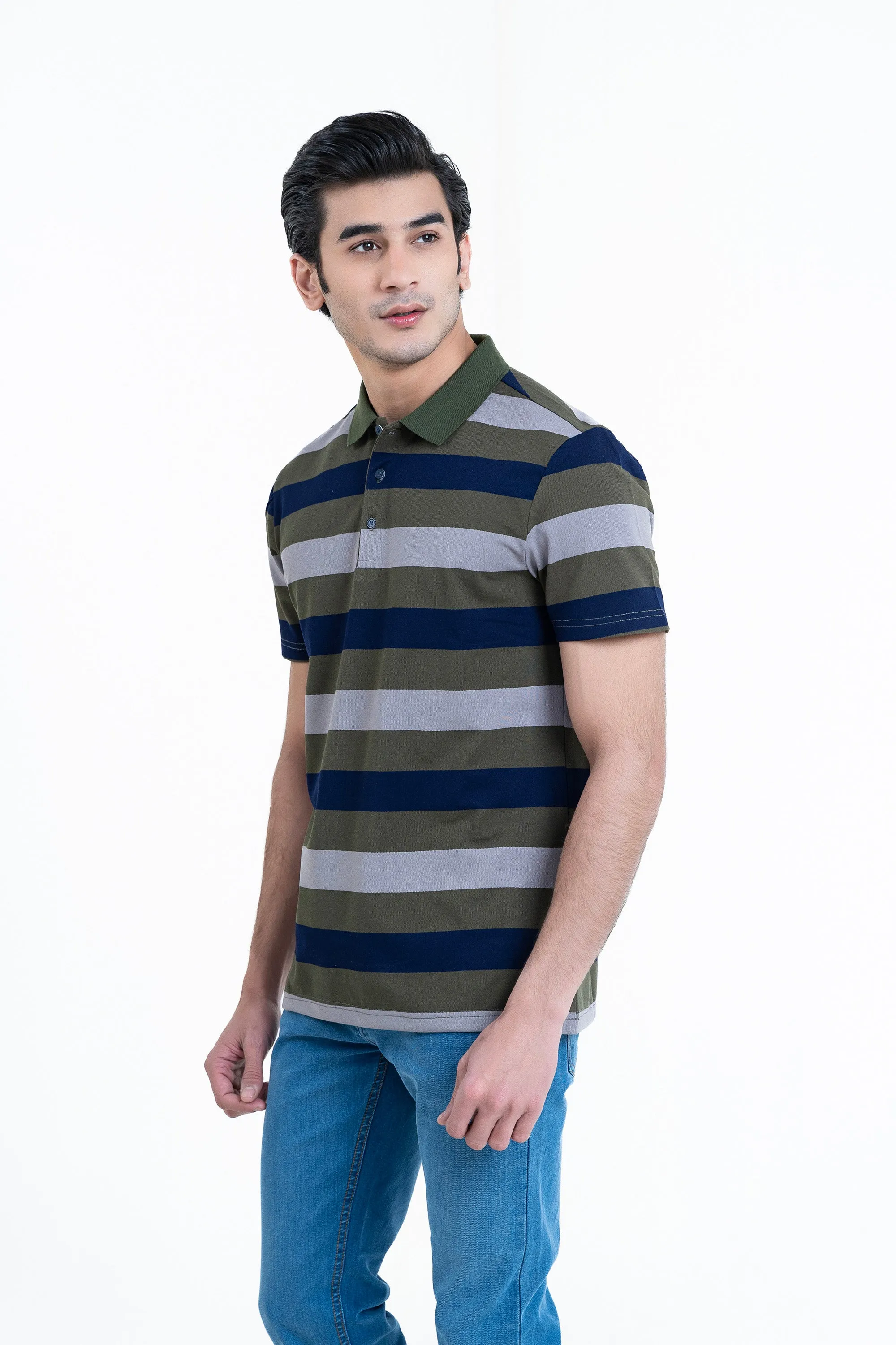 Olive Collar T-Shirt