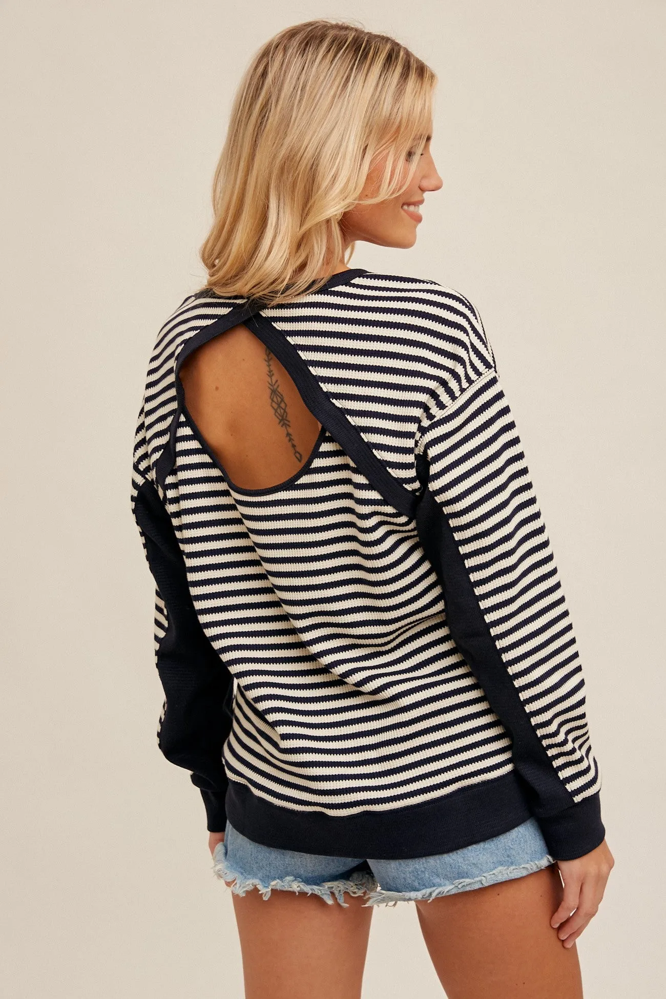 Open Back Striped Top