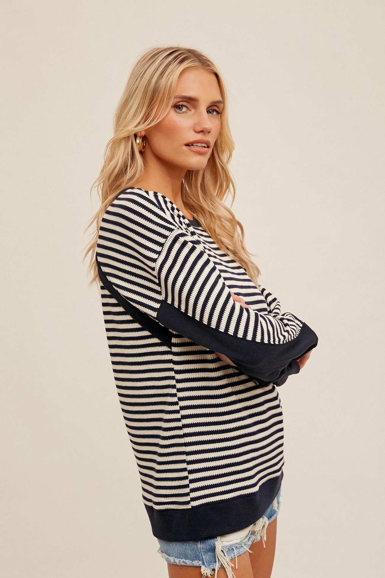 Open Back Striped Top