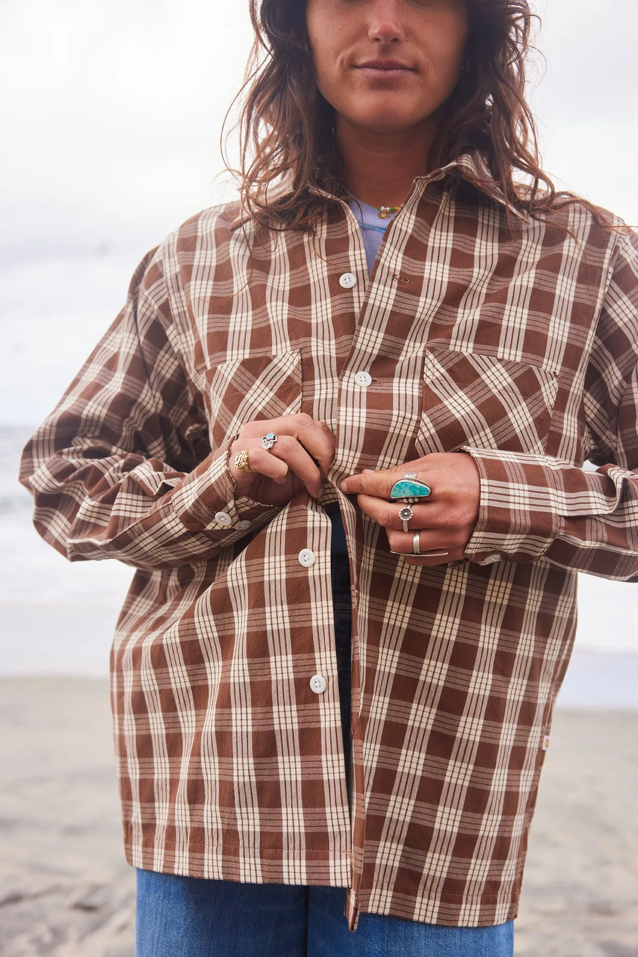 Open Collar Shirt - Nutmeg