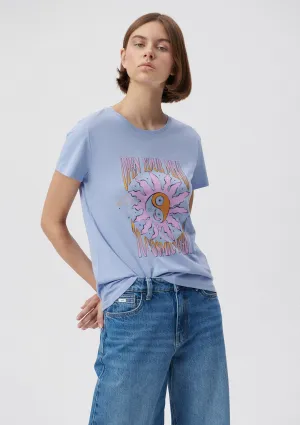 Open Your Mind Printed Blue T-Shirt