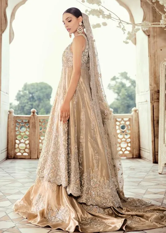 Pakistani Bridal Lehnga with Open Shirt for Wedding #J5102