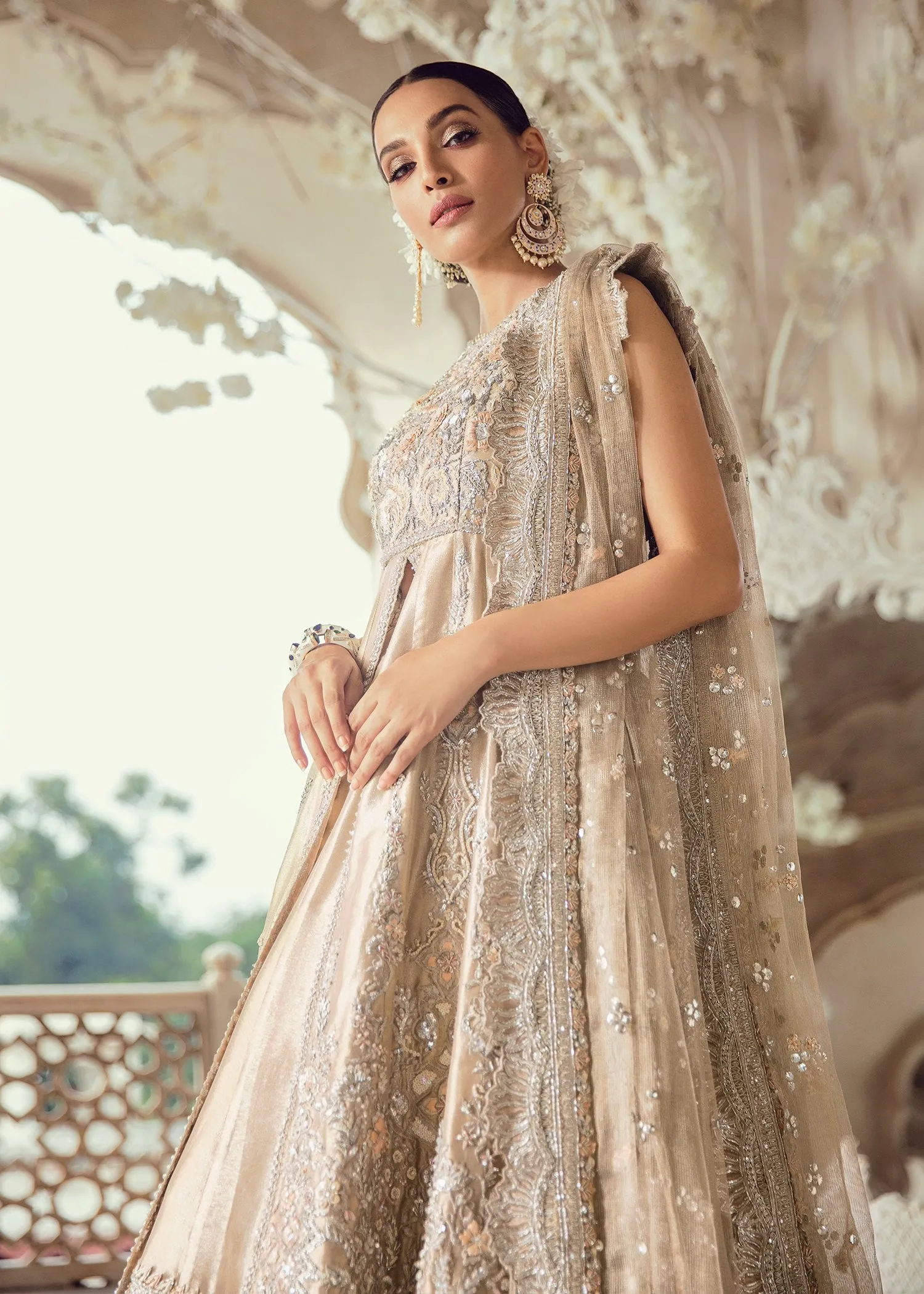 Pakistani Bridal Lehnga with Open Shirt for Wedding #J5102