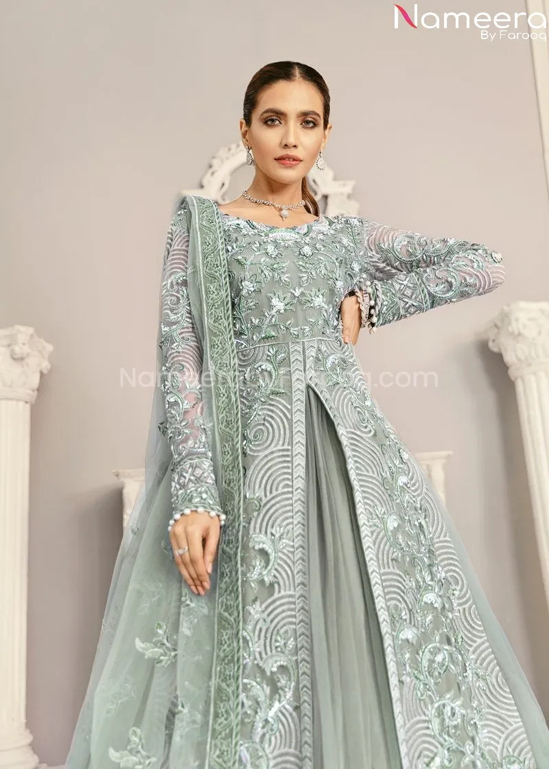 Pakistani Lehenga Dress with Open Shirt Online #BP183